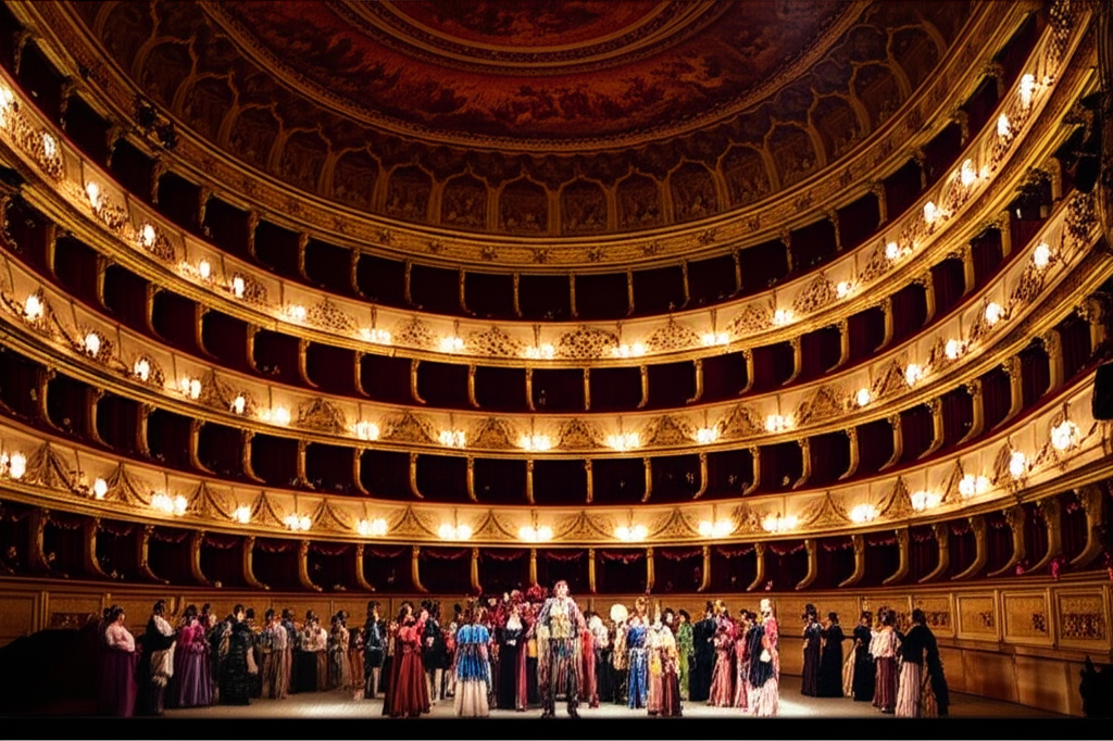 Iluminación Teatral Histórica Creando Atmósfera y Emoción